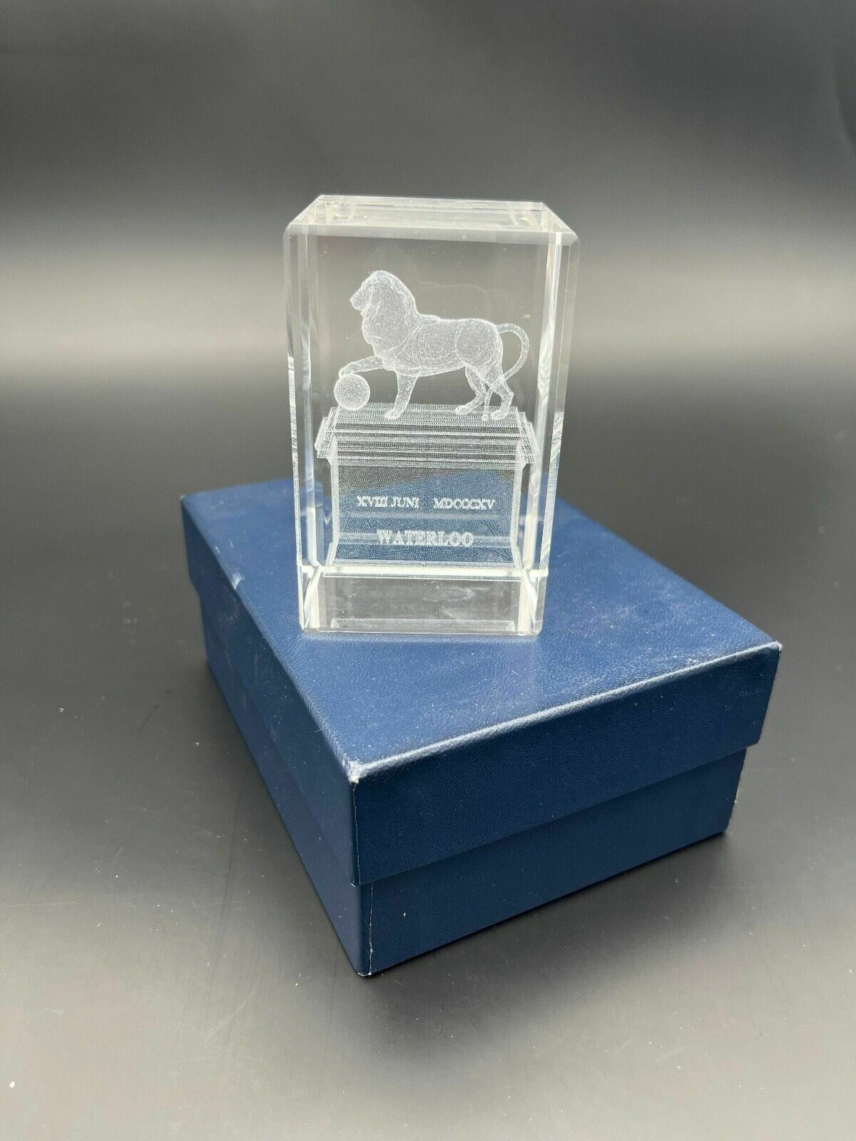 Waterloo 1815 Handmade Crystal Paperweight Souvenir Napoleonica Circa 1990 photo furniture