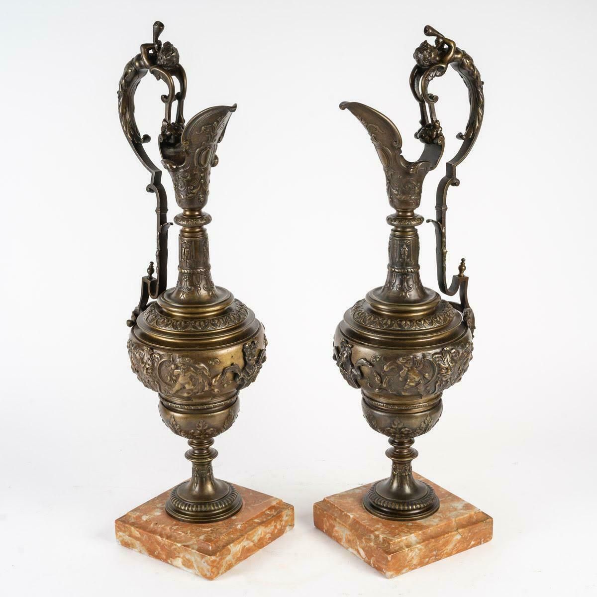 Pair Of Empire Style Bronze Ewers, Late 19th Or Early 20th Century. photo furniture
