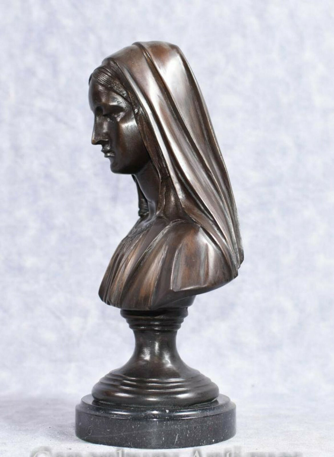 Bronze Virgin Mary Bust   French Holy Mother photo Art