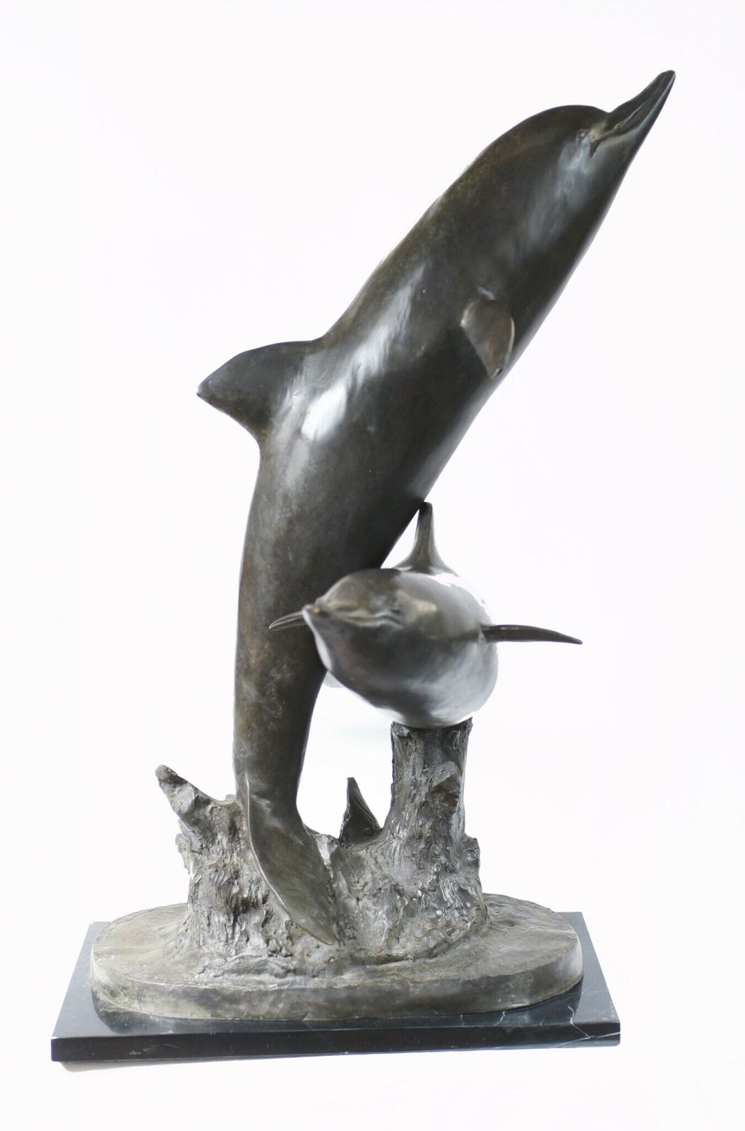 Art Bronze Dolphin Statue Garden Porpoise Casting photo