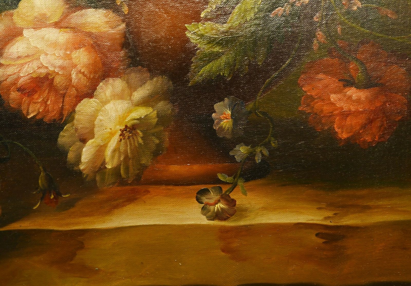 English Rose Floral Still Life Oil Painting photo for sale