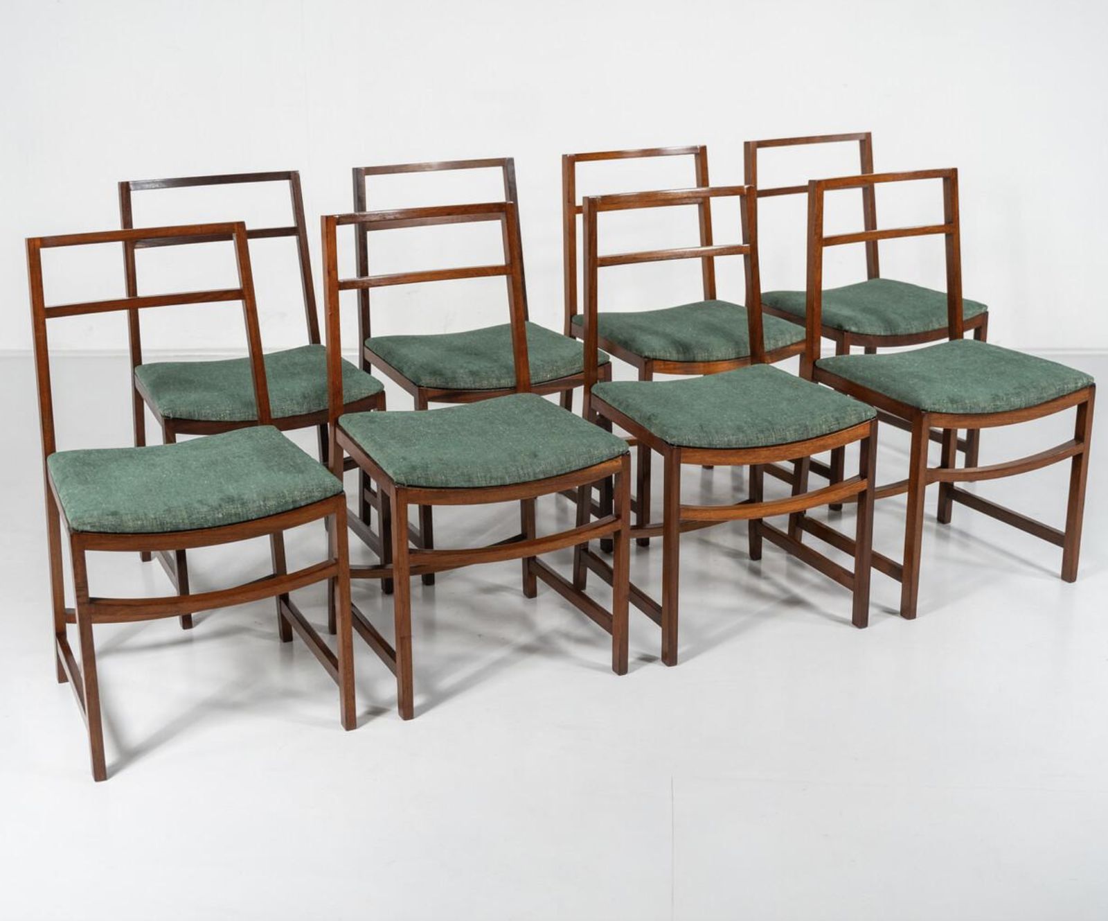 Furniture Set Of 8 Mid Century Modern Dining Chairs By Renato Venturi For Mim, 1950s photo