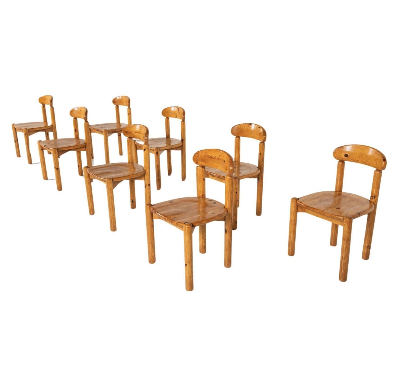 Mid Century Set Of 8 Pitchpin Chairs By Rainer Daumiller, 1970s photo furniture
