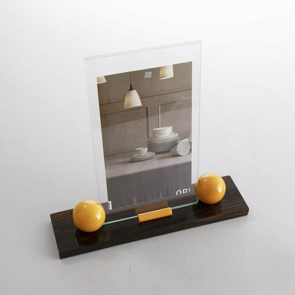 French Art Deco Phenolic, Macassar Photo Frame C.1930s photo furniture