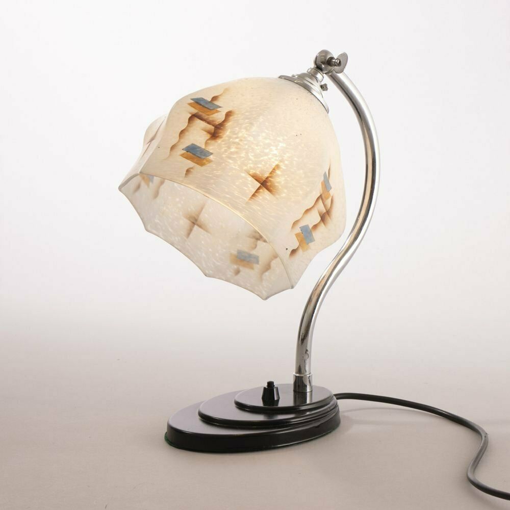 Geometric Shade Swan Neck Art Deco Table/Desk Reading Lamp photo furniture