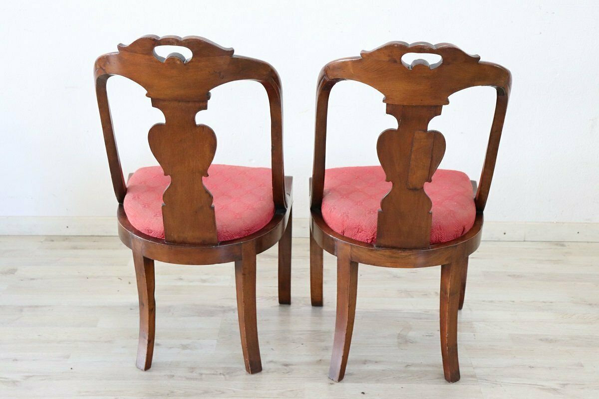 Early 19th Century Dining Chairs In Carved Walnut, Set Of 2 photo vinterior