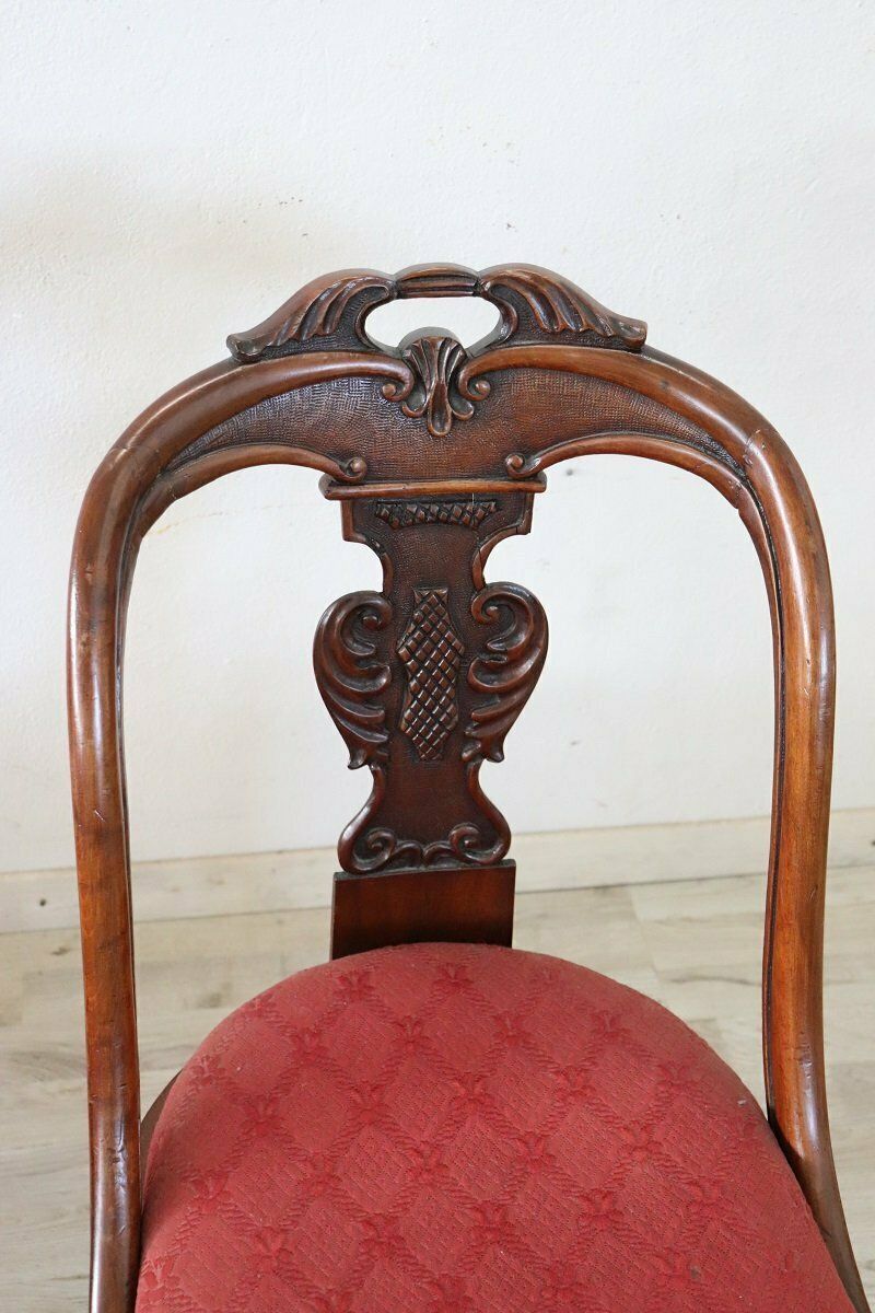 photo for sale Early 19th Century Dining Chairs In Carved Walnut, Set Of 2