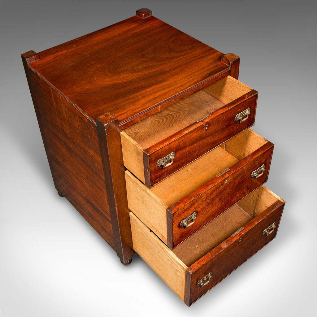 Antique Gentleman's Nightstand, English, Bedside Chest Of Drawers, Georgian photo vintage
