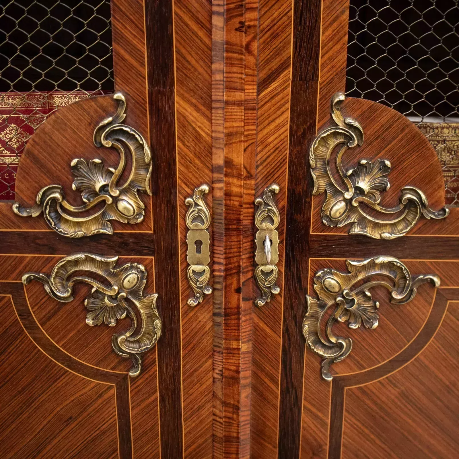 French Louis XV Style Mesh Door Bookcase photo 2190.0