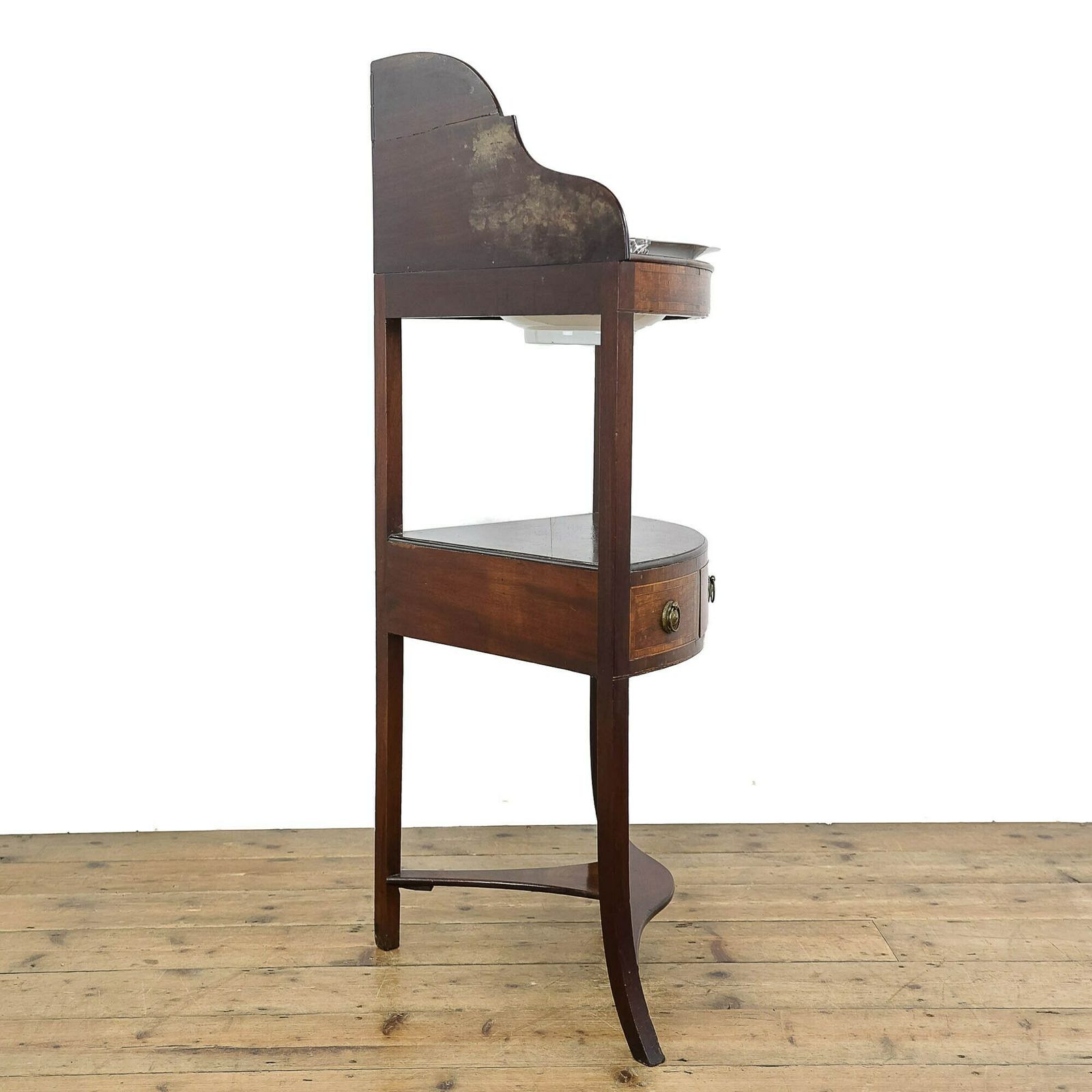 Antique 19th Century Mahogany Bow Front Corner Stand |  Washstand | Bedroom Furniture photo furniture