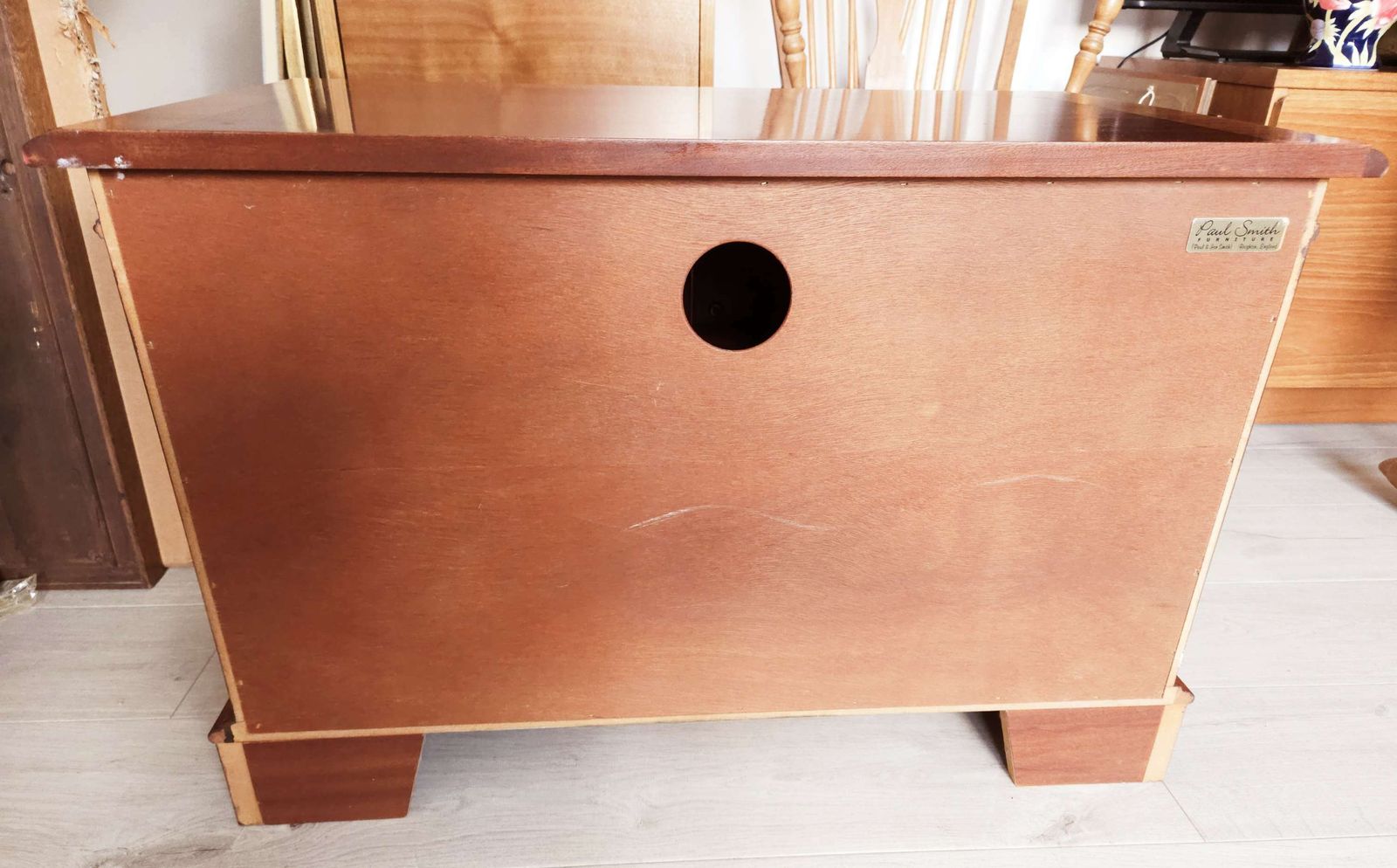 Two Tone, Mid Century Cabinet, Mahogany, Tiger Maple & Teak photo vinterior