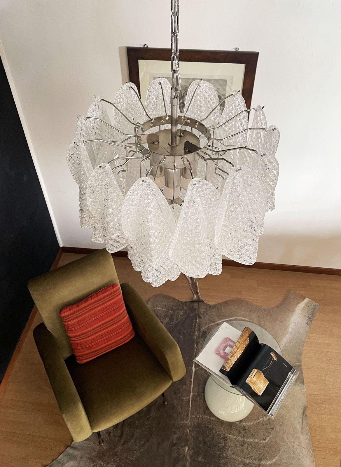 Italian Vintage Murano Chandelier   41 Glass Rondini photo vinterior