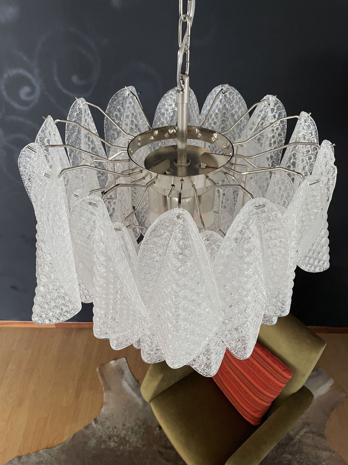 Italian Vintage Murano Chandelier   41 Glass Rondini photo buy