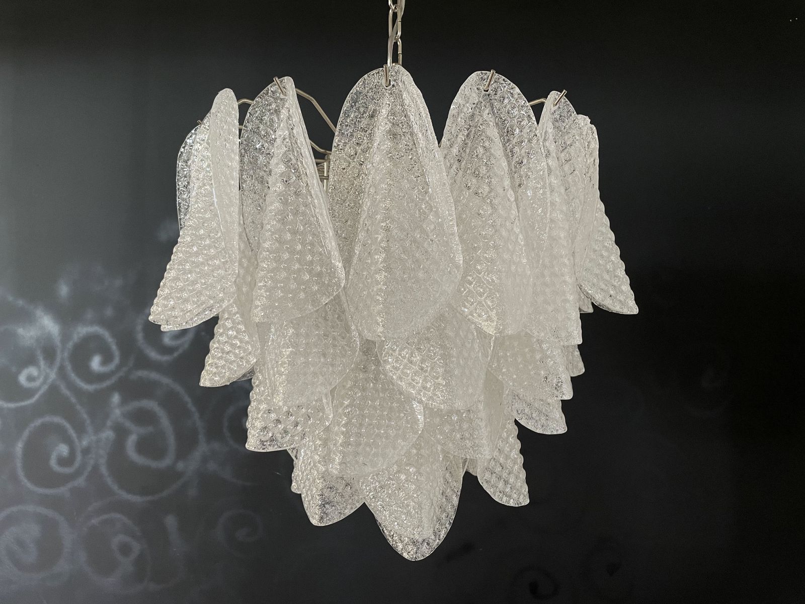 Italian Vintage Murano Chandelier   41 Glass Rondini