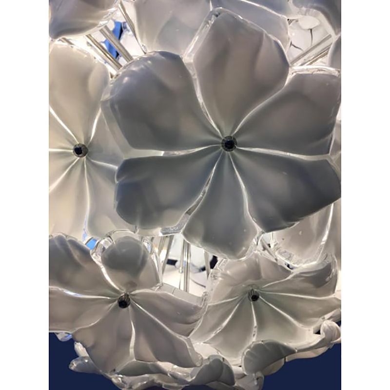 White Lotus Murano Glass Sputnik Chandelier photo Lighting
