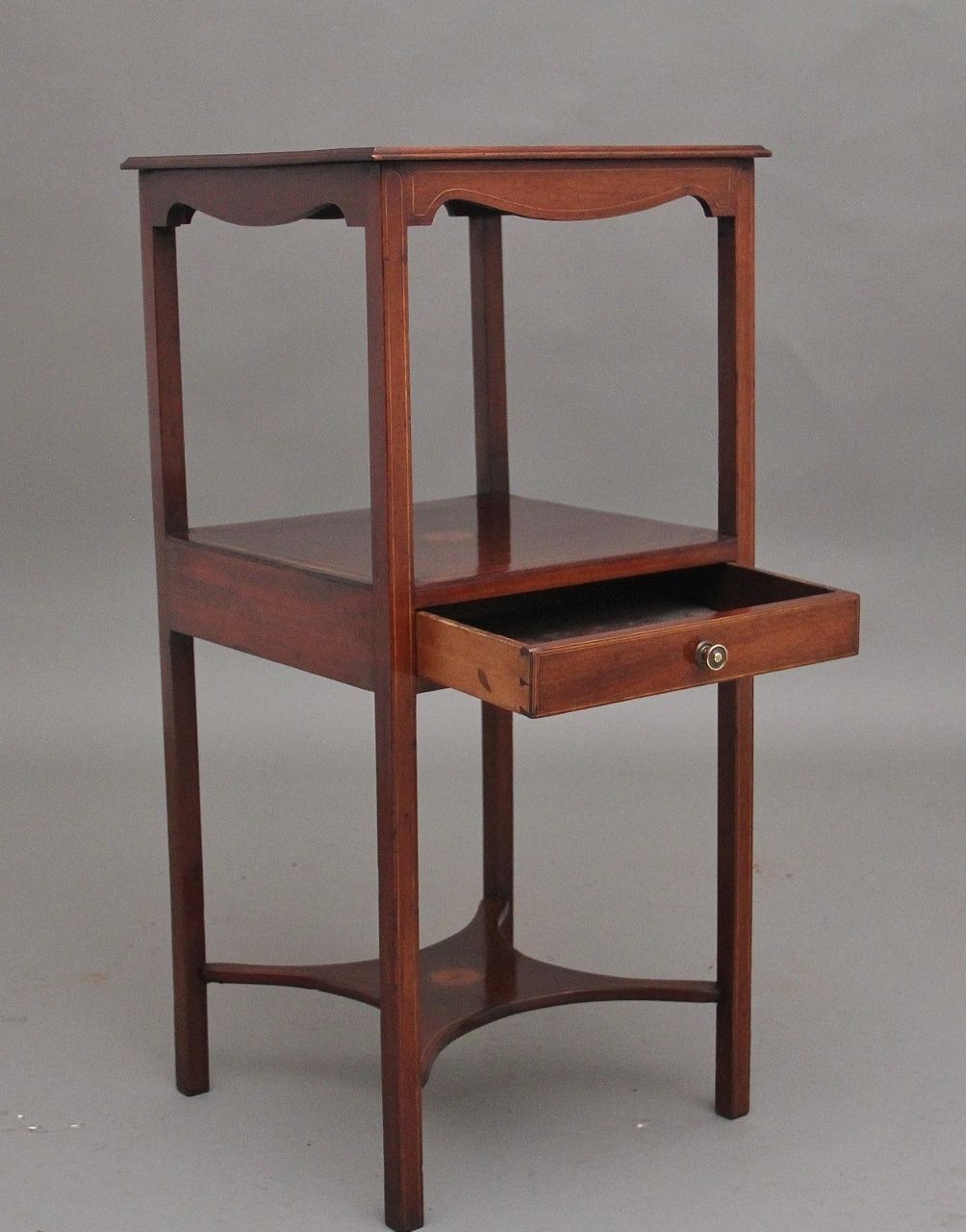 19th Century Inlaid Mahogany Bedside Table photo furniture