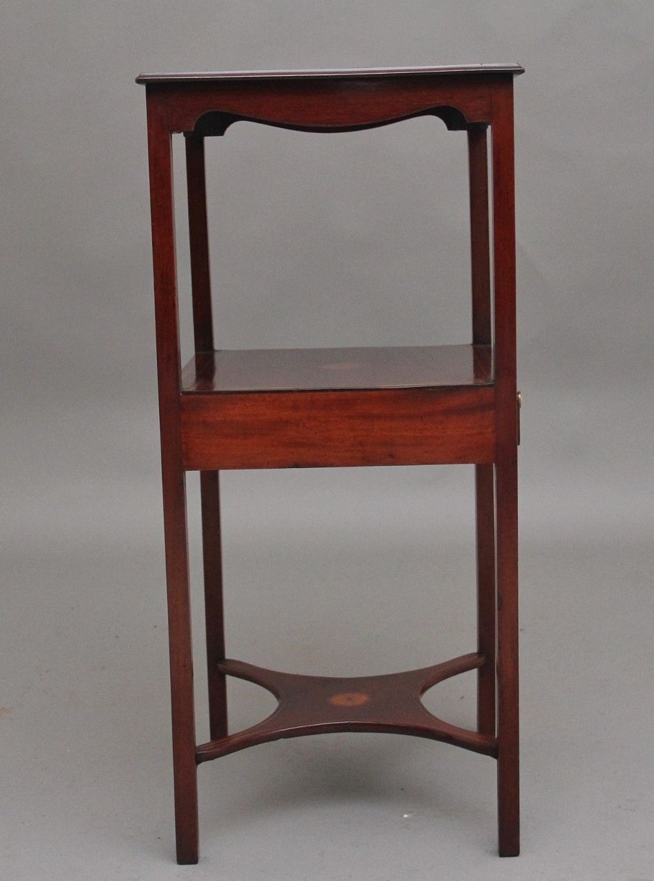 19th Century Inlaid Mahogany Bedside Table photo 685.0