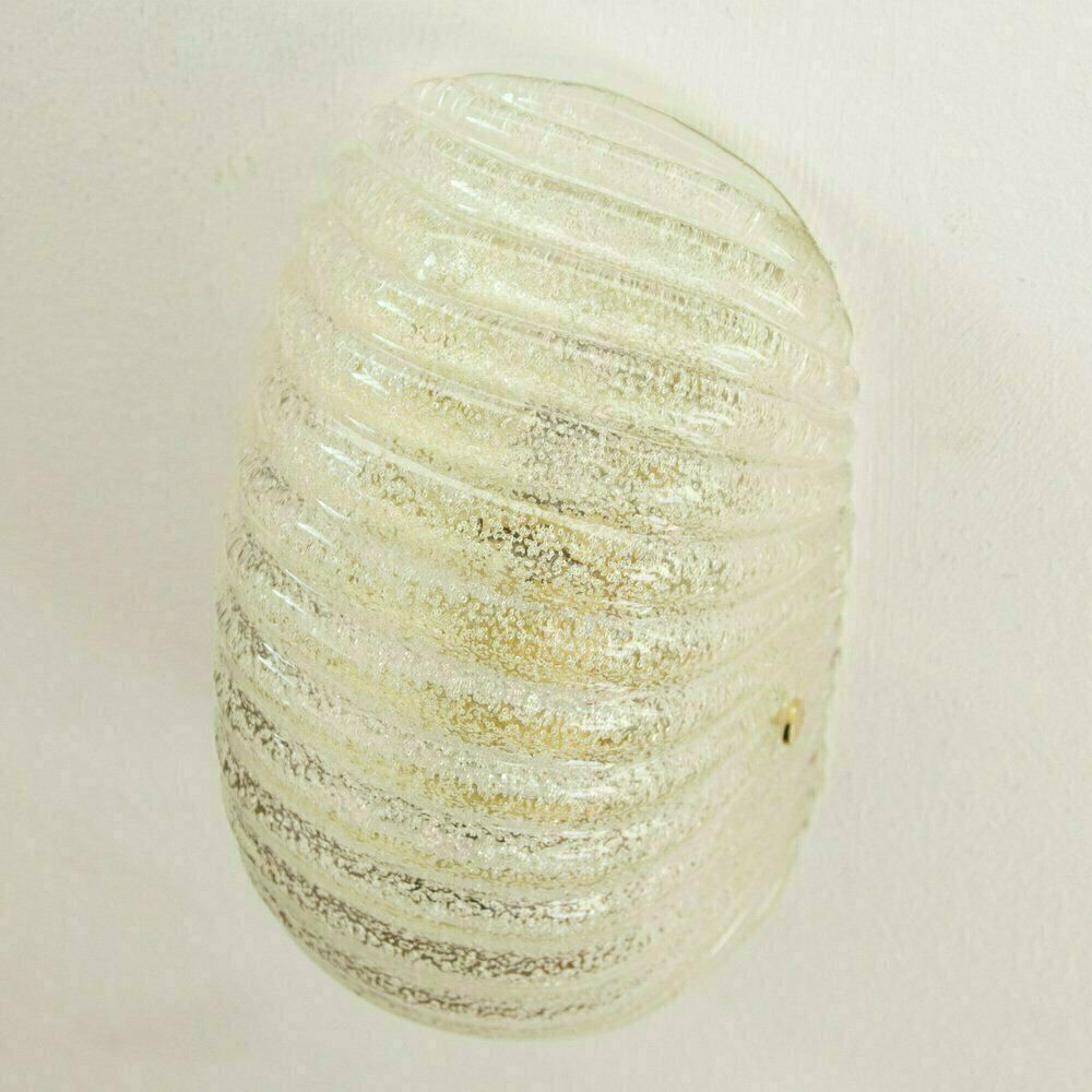 Murano Glass Wall Lamps With Brass Structure, Italy, 1990s, Set Of 2 photo vintage