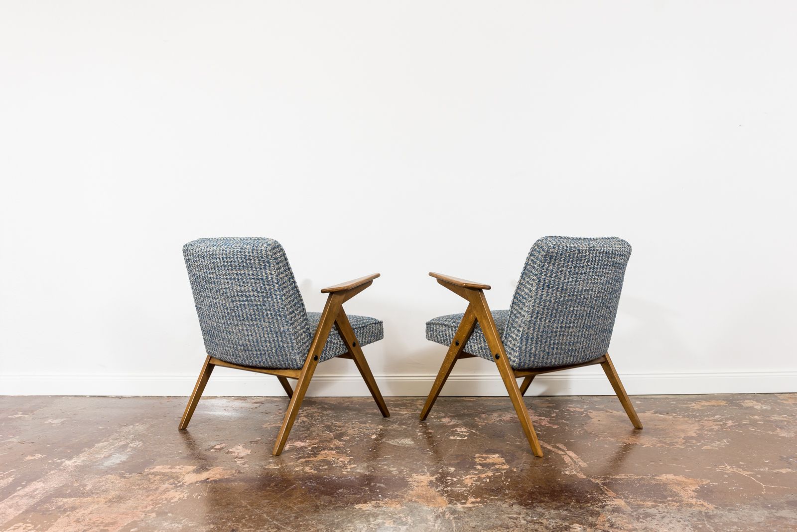 Customizable Pair Of Restored Mid Century "Bunny" Armchairs, 1970's photo for sale