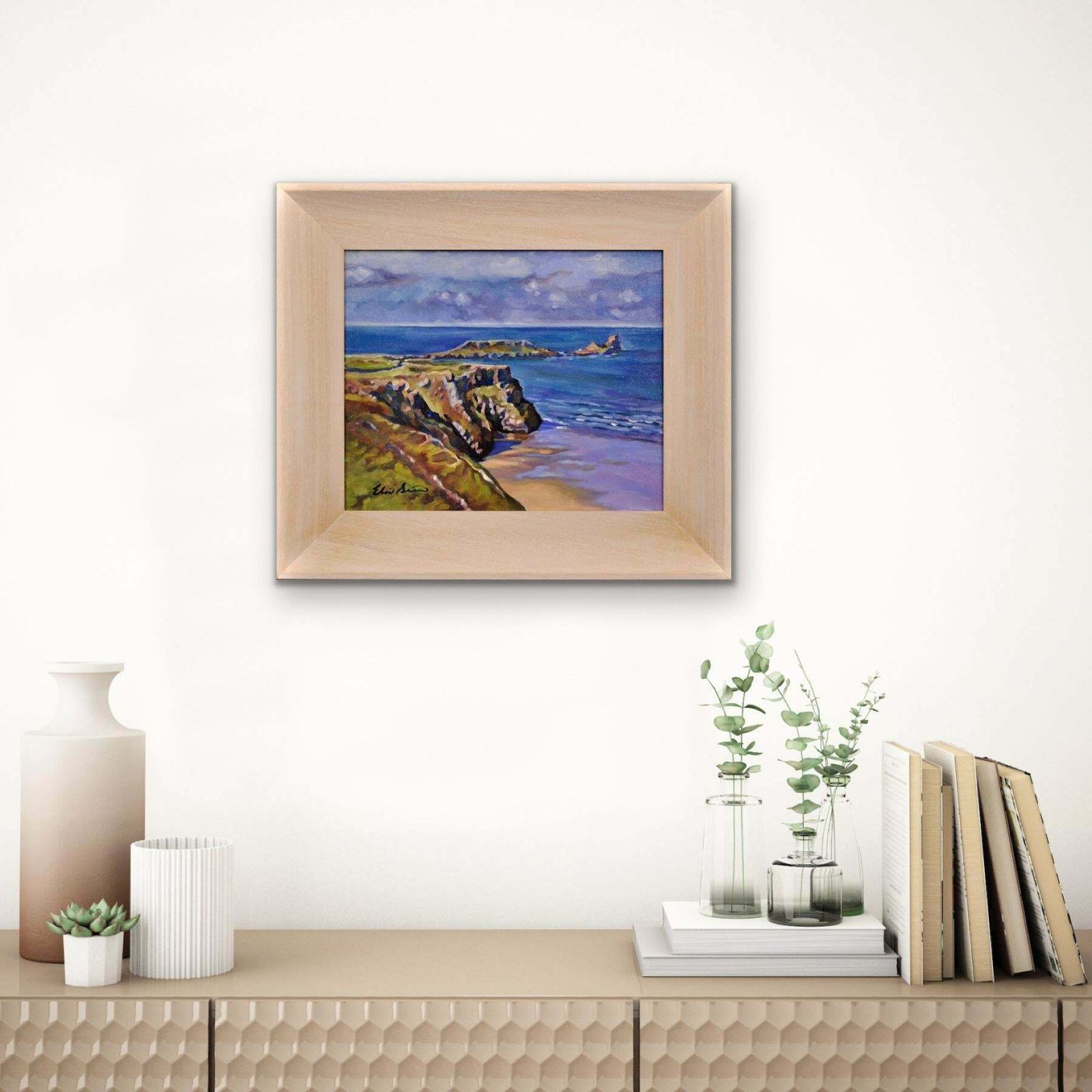 photo vintage Elin Sian Blake Worm’s Head (Pen Pyrrod), Gower Peninsula. Rhossili. Swansea Bay. South Wales.
