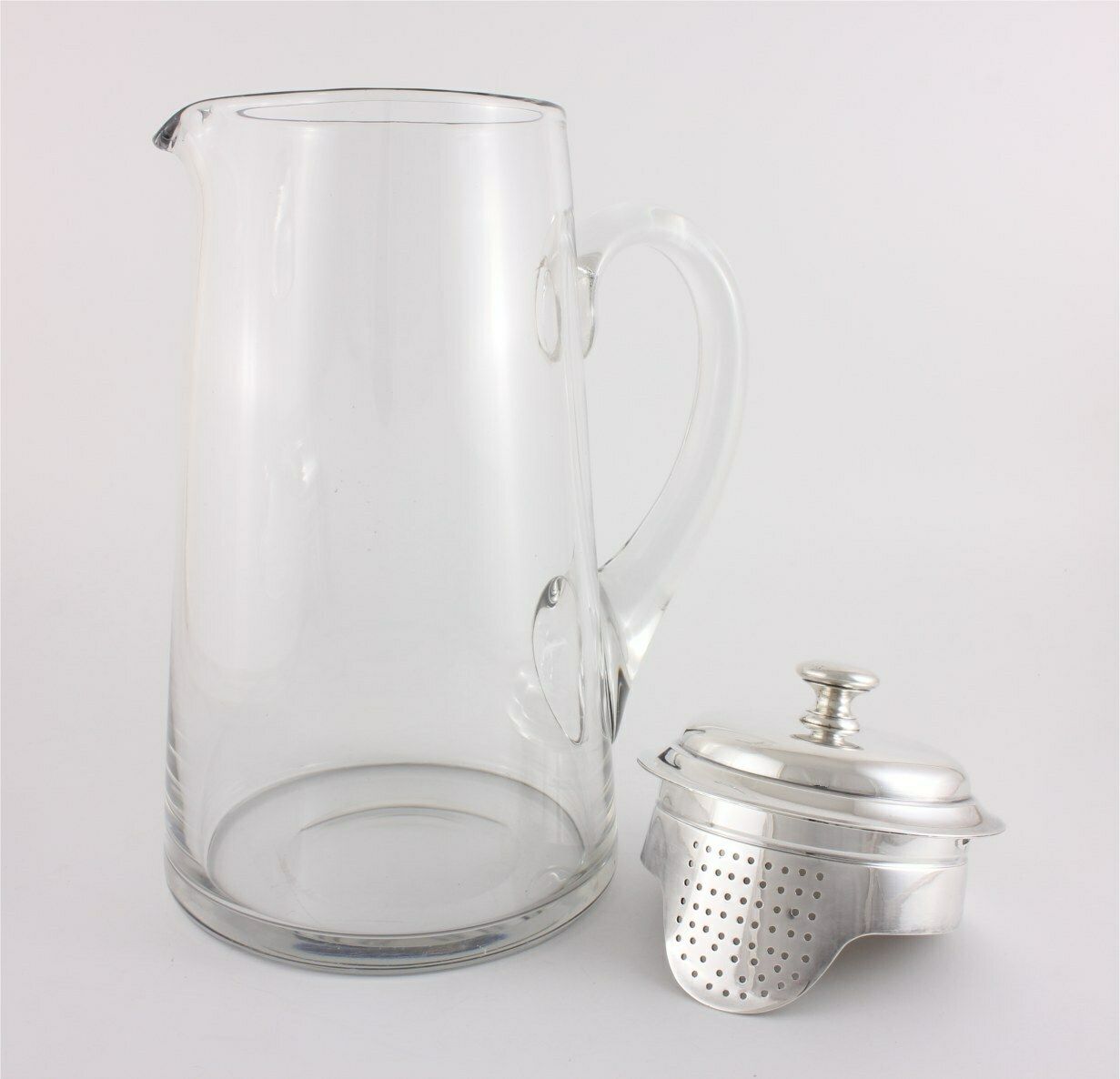 Large Christofle Silver Plate & Glass Water Jug. Vintage French Pitcher. photo for sale