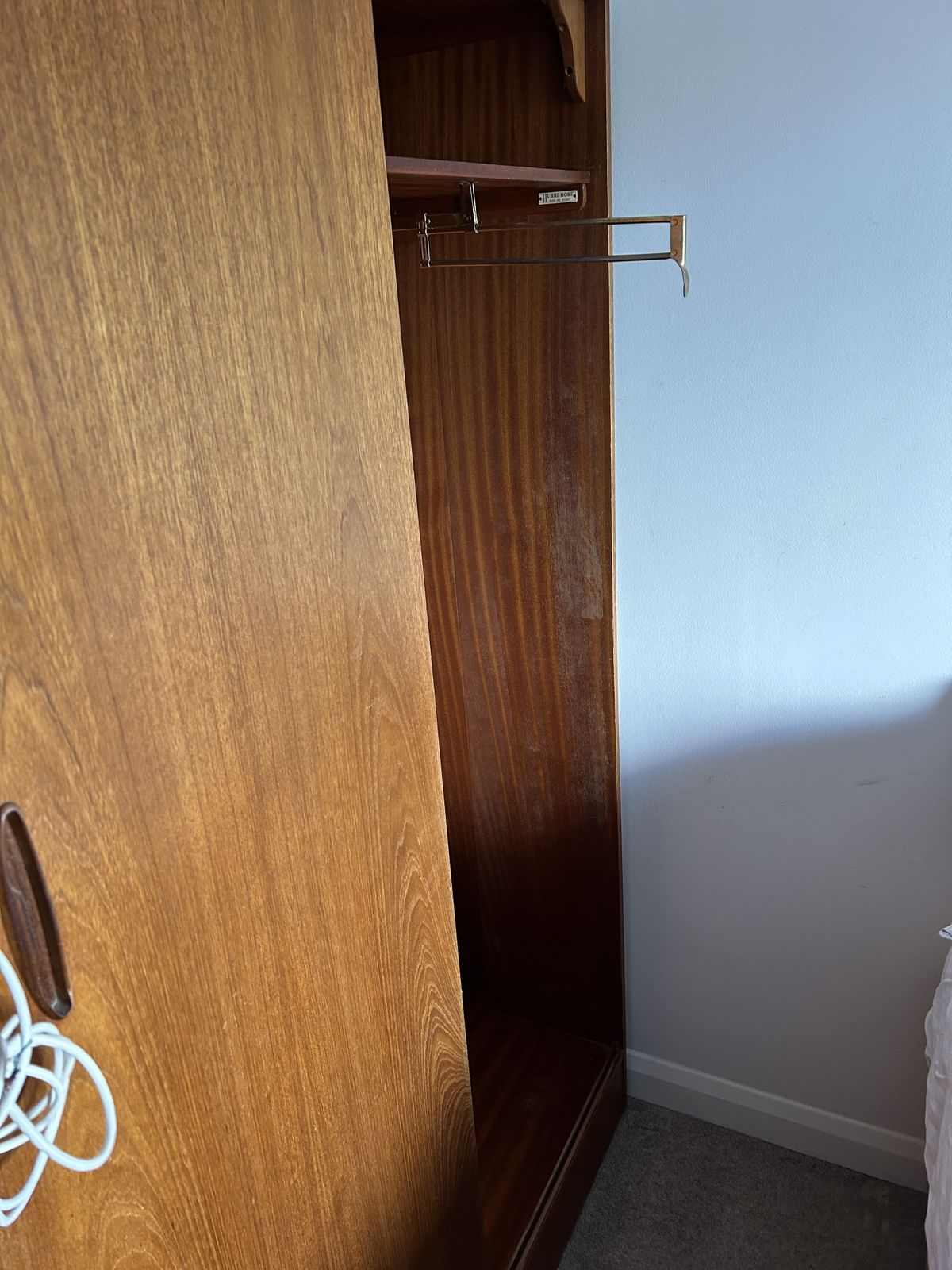 Wardrobe1950’s Rare Hubbi Robe Teak Hall Armoire With Vanitymirror&Foldableseat photo furniture