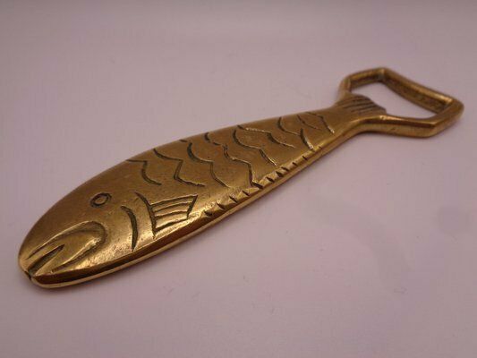 photo vintage Brass Fish Bottle Opener By Svenskt Tenn, Sweden, 1950s