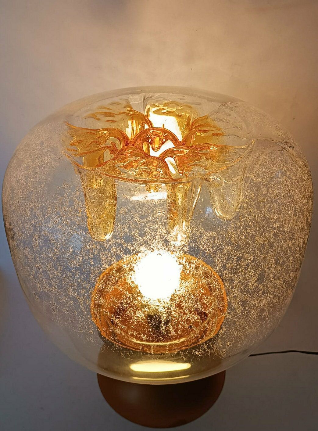 Large Lamp In Murano Glass, Design Tony Zuccheri Veart Mazzega Space Age Gold photo 485.0
