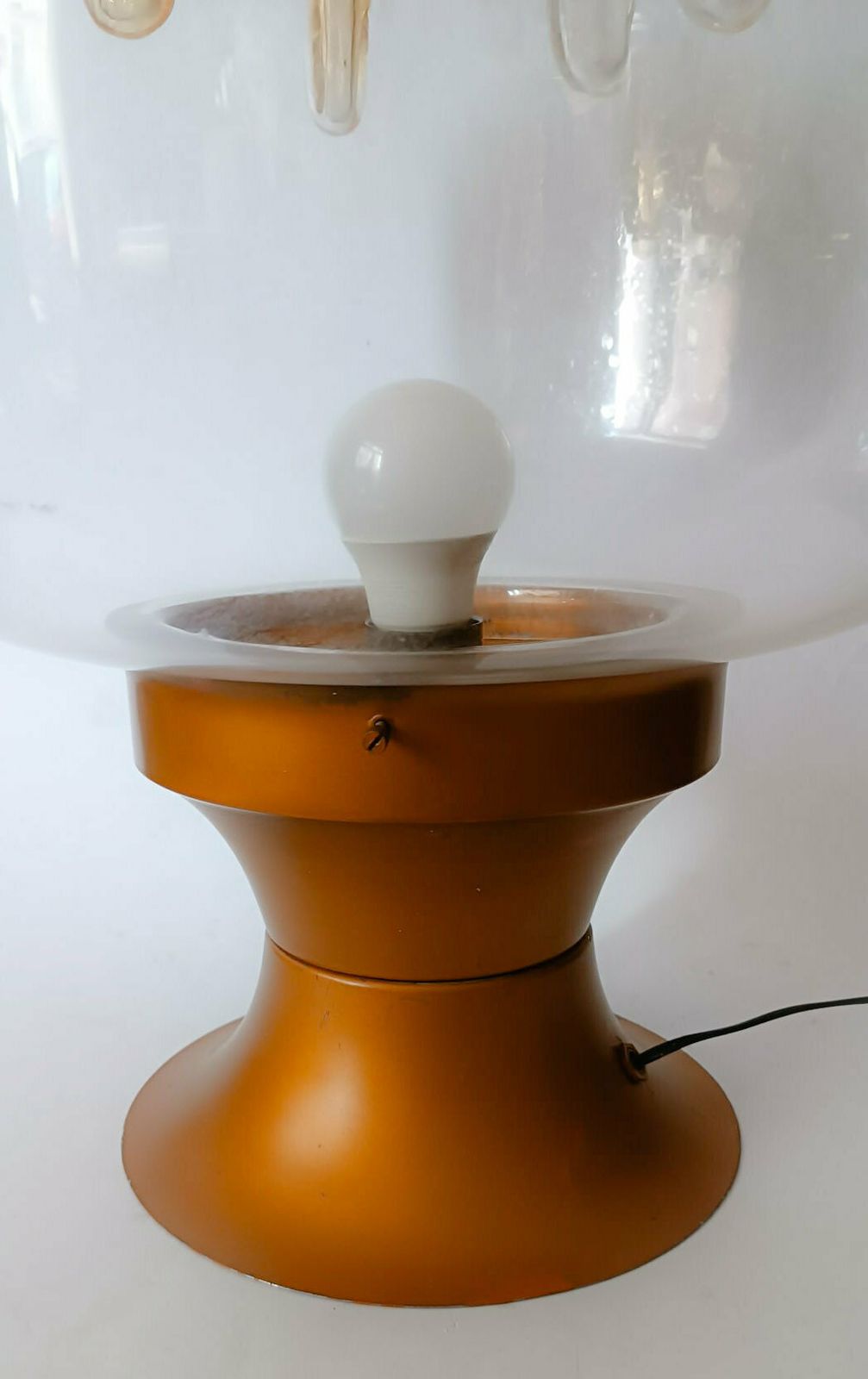 Large Lamp In Murano Glass, Design Tony Zuccheri Veart Mazzega Space Age Gold photo buy