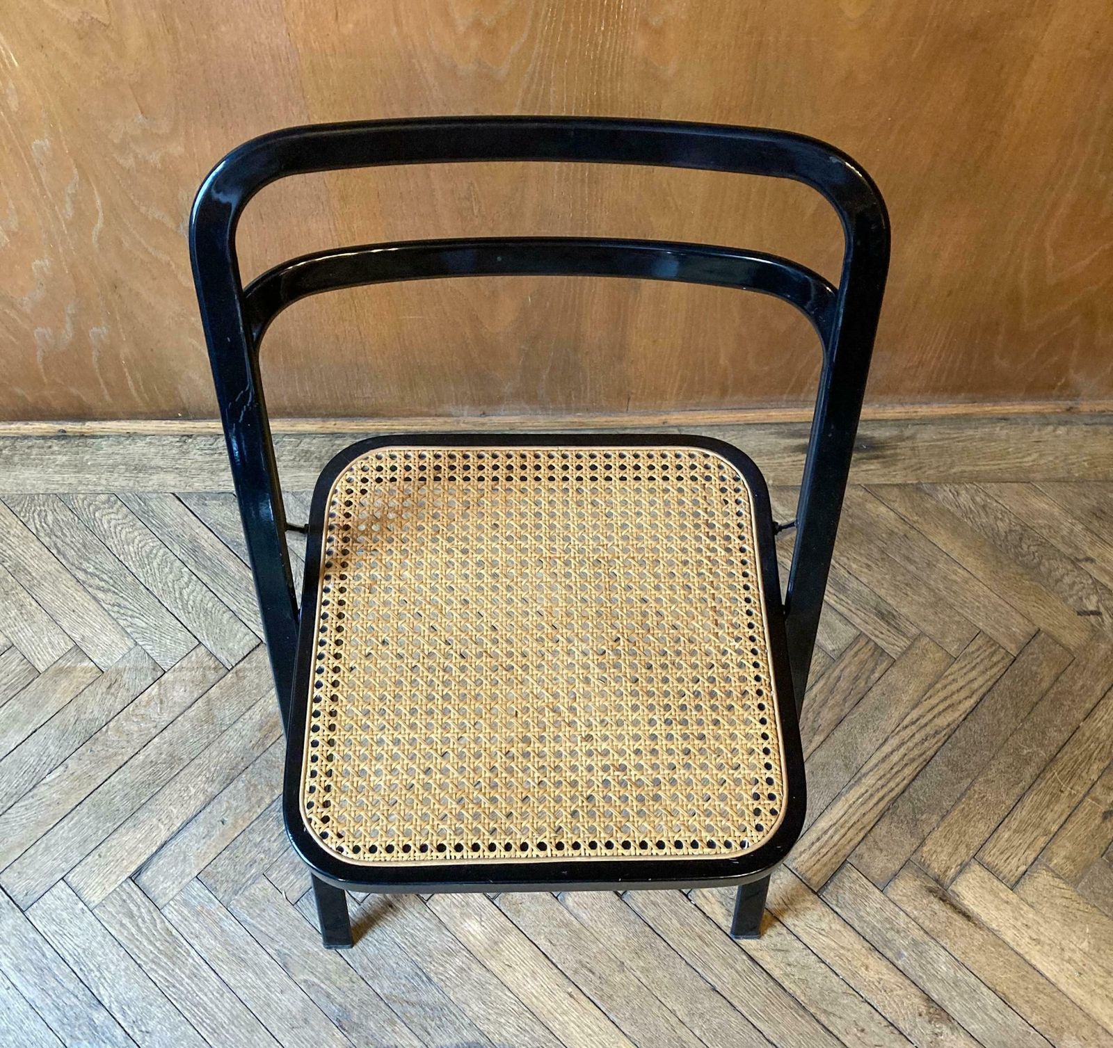 Mid Century Modern Folding Chairs Viennese Straw By G. Cattelan, Italy 1970s photo buy