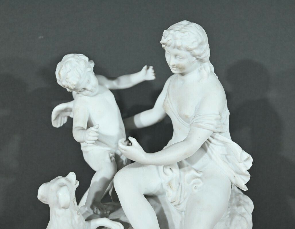 Biscuit Sculpture “Venus And Love” – Late 19th Century photo Home Decor