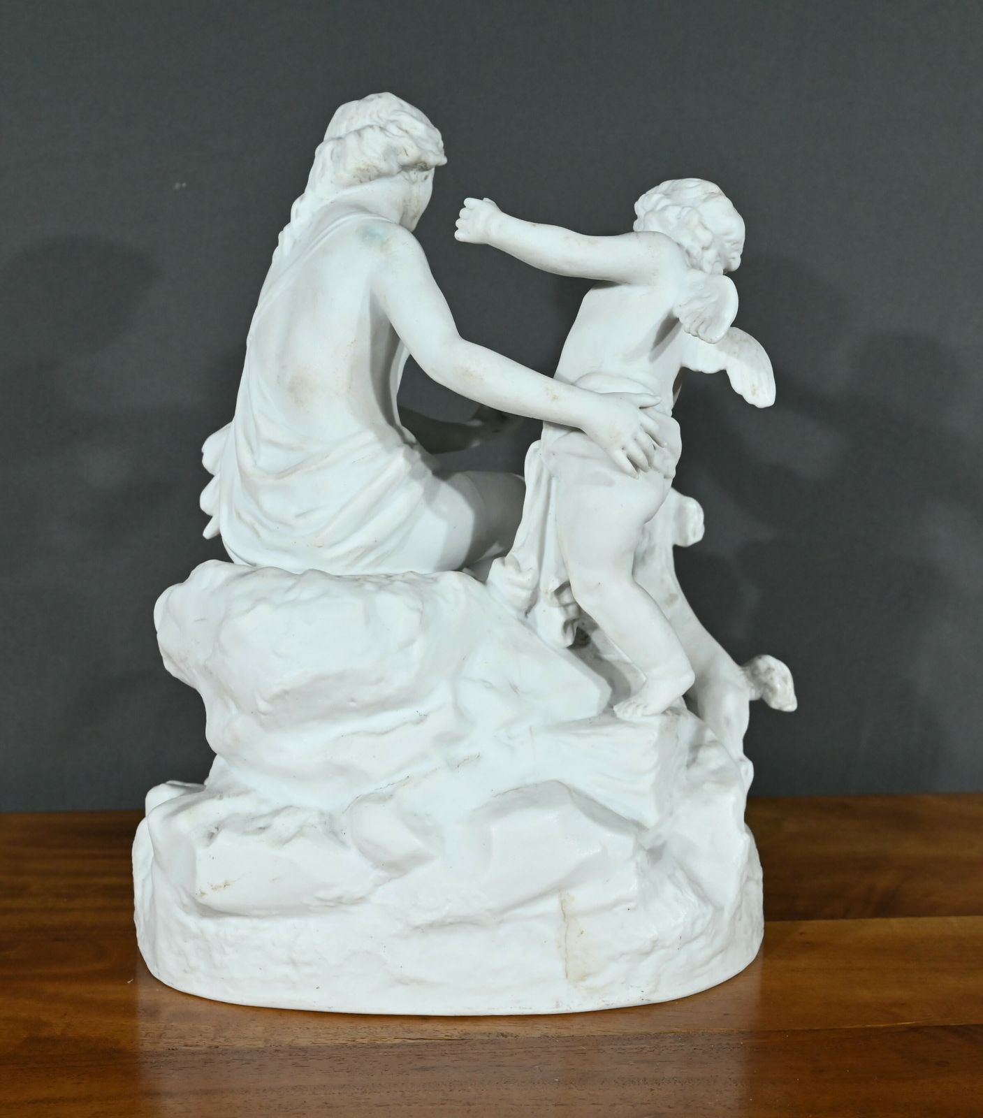 photo buy Biscuit Sculpture “Venus And Love” – Late 19th Century