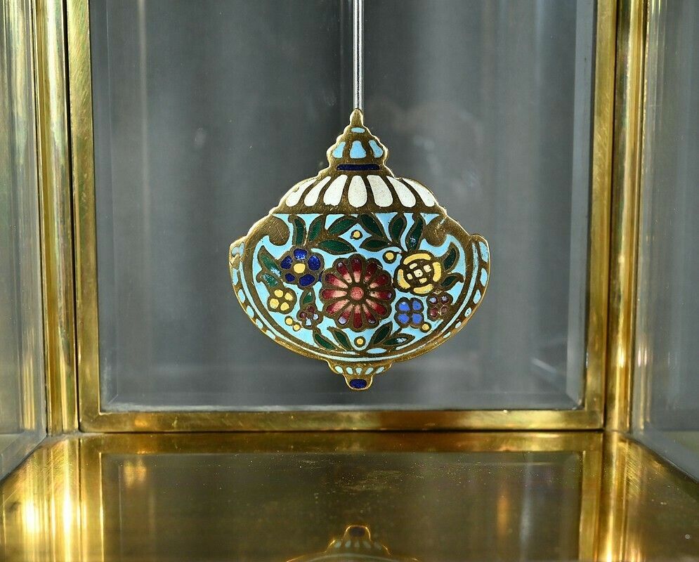 1620.0 Onyx And Enamel Column Clock, Napoleon III – Mid 19th Century photo