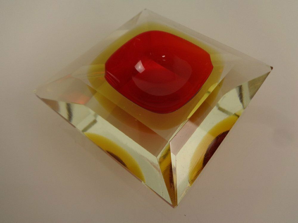 Sommerso Murano Glass Ashtray, Italy, 1960s photo vintage