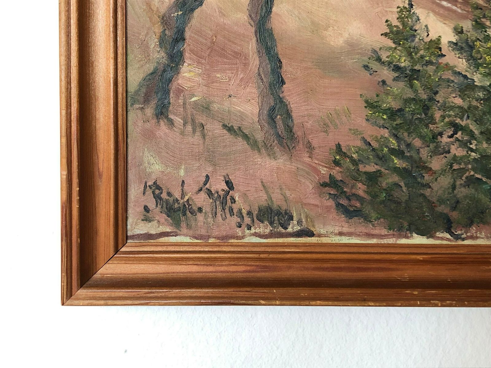Original Danish 1950s Oil Painting By Richard Wiggers With Motive Of A Beautiful Landscape photo for sale