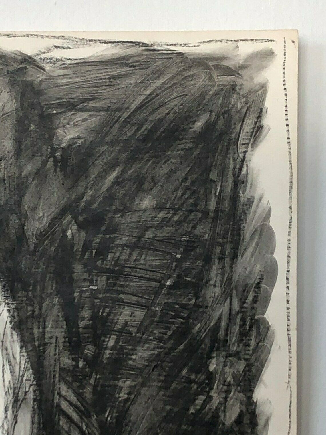 photo furniture Original Danish John Hansen Vintage Drawing With Charcoal And Ink From 1986 With Abstract Figurative Torso Motive