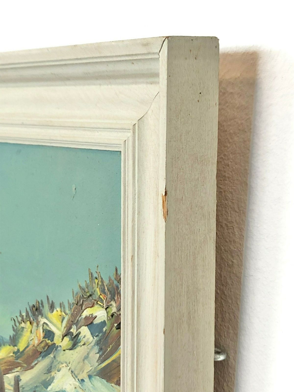 photo furniture Danish Original Expressionist Erling Dyremose Mid Century Oil On Plate Painting In Great Colours With Motive Of Ocean View With Ships