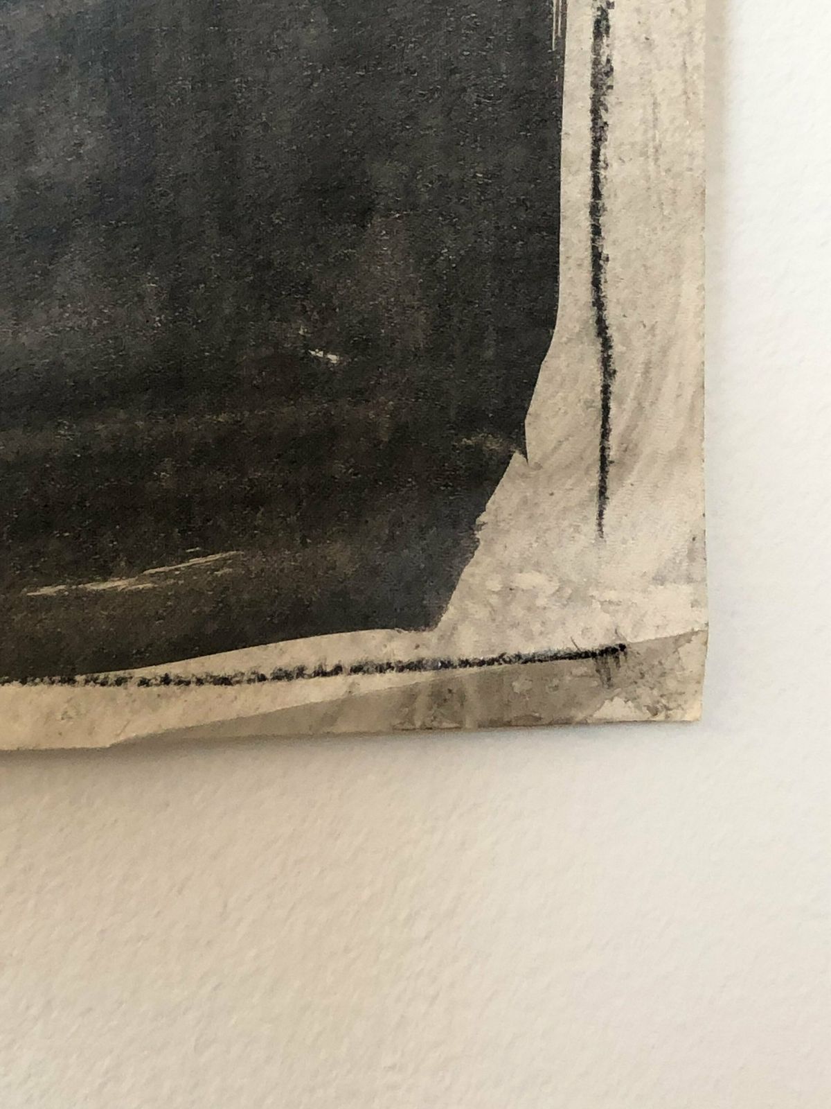 Danish Vintage Original John Hansen Drawing With Charcoal And Ink From 1986 With Abstract Figurative Torso Motive photo vintage