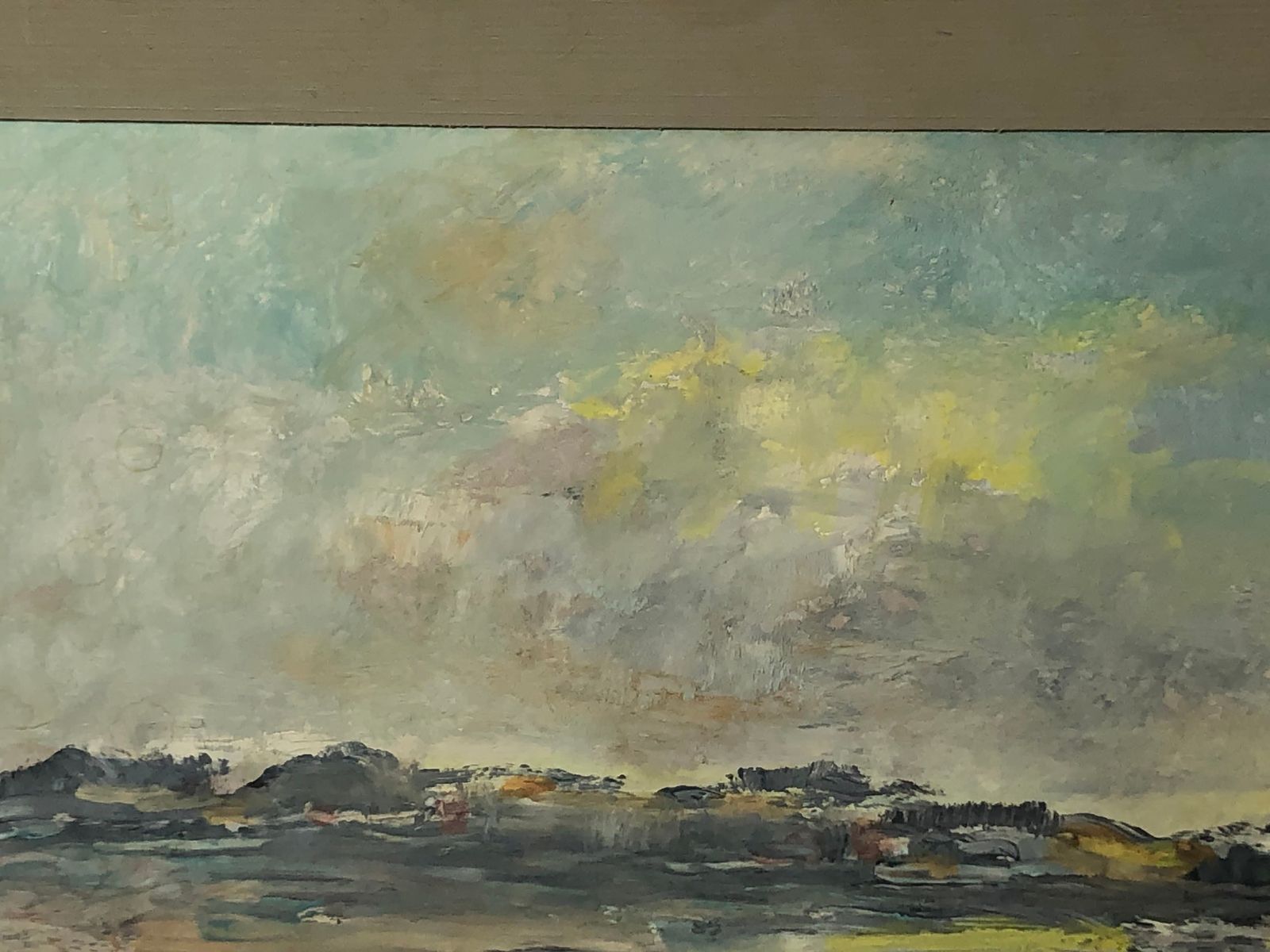 Vintage Oil Painting From Denmark Signed Kh With Motive From Odense å Of Naked Trees In A Beautiful Winter Landscape photo buy