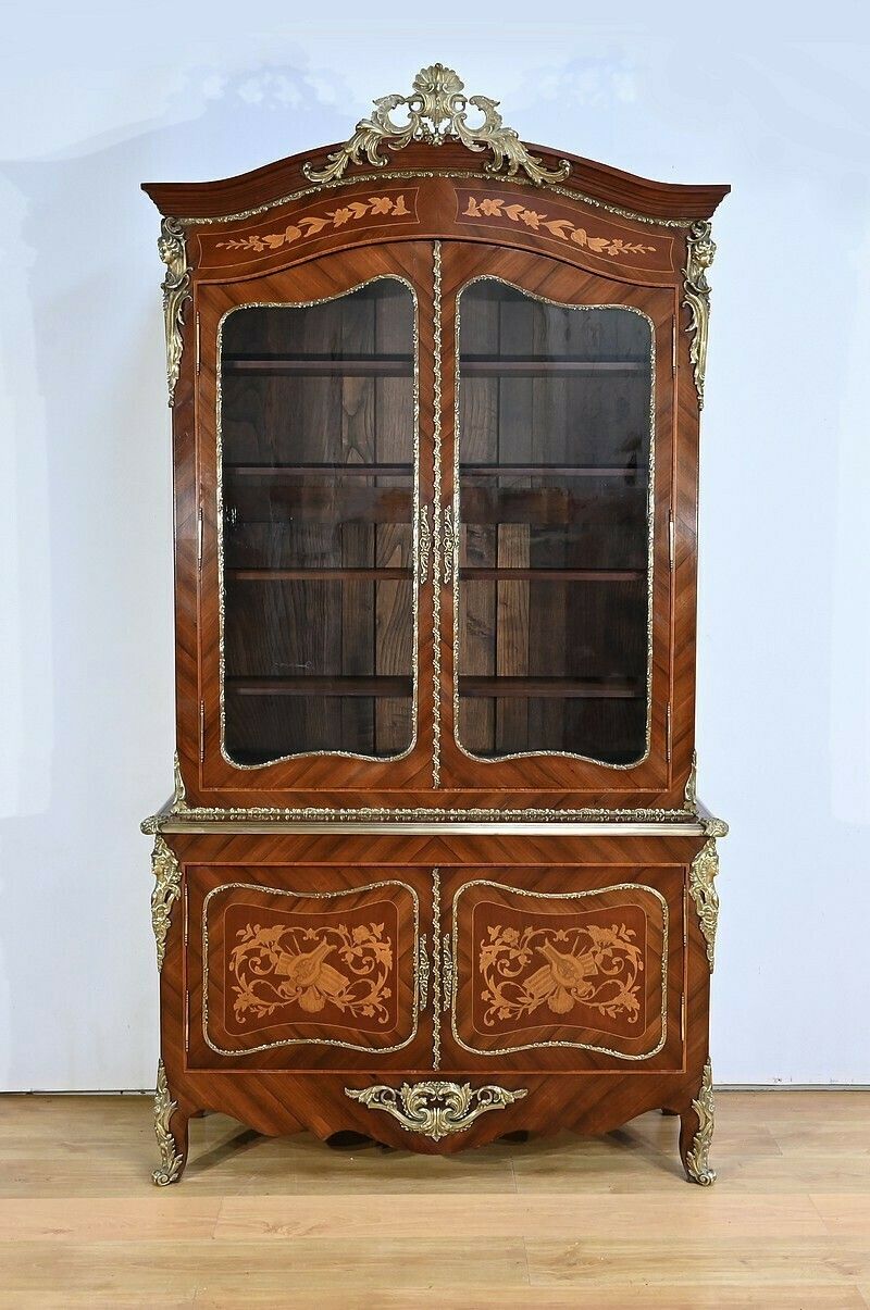 Two Body Bookcase, Louis XV Style – Late 19th Century photo furniture