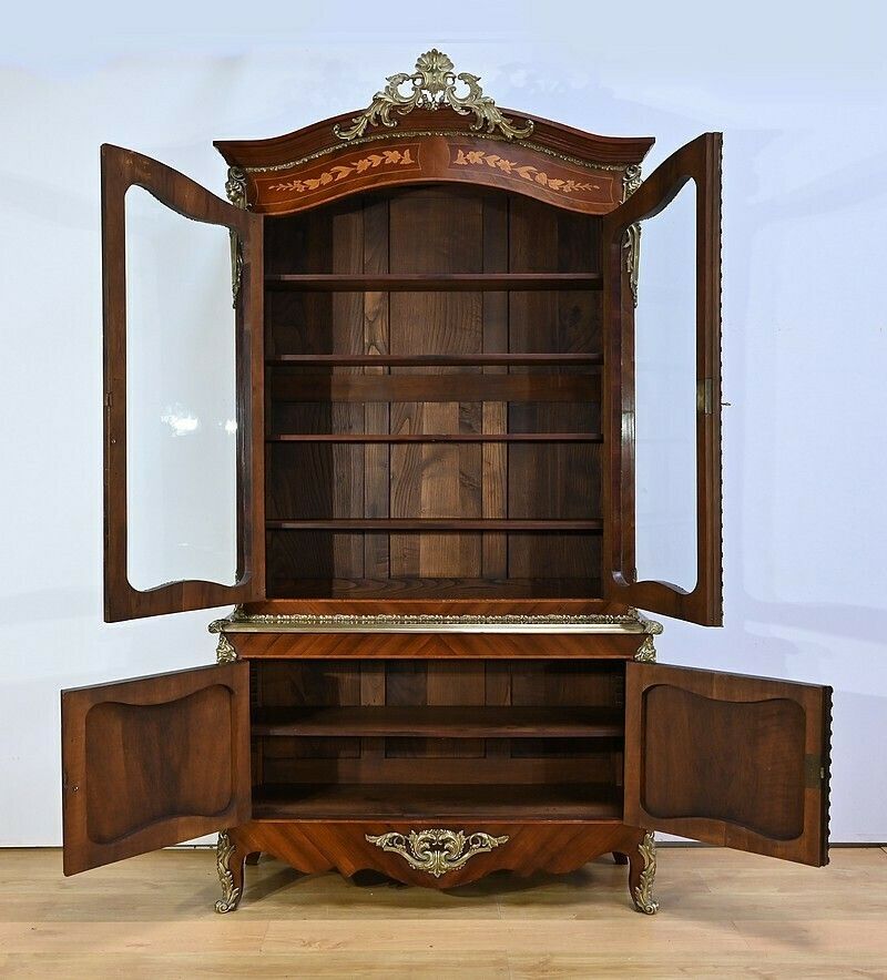 Two Body Bookcase, Louis XV Style – Late 19th Century photo 6900.0