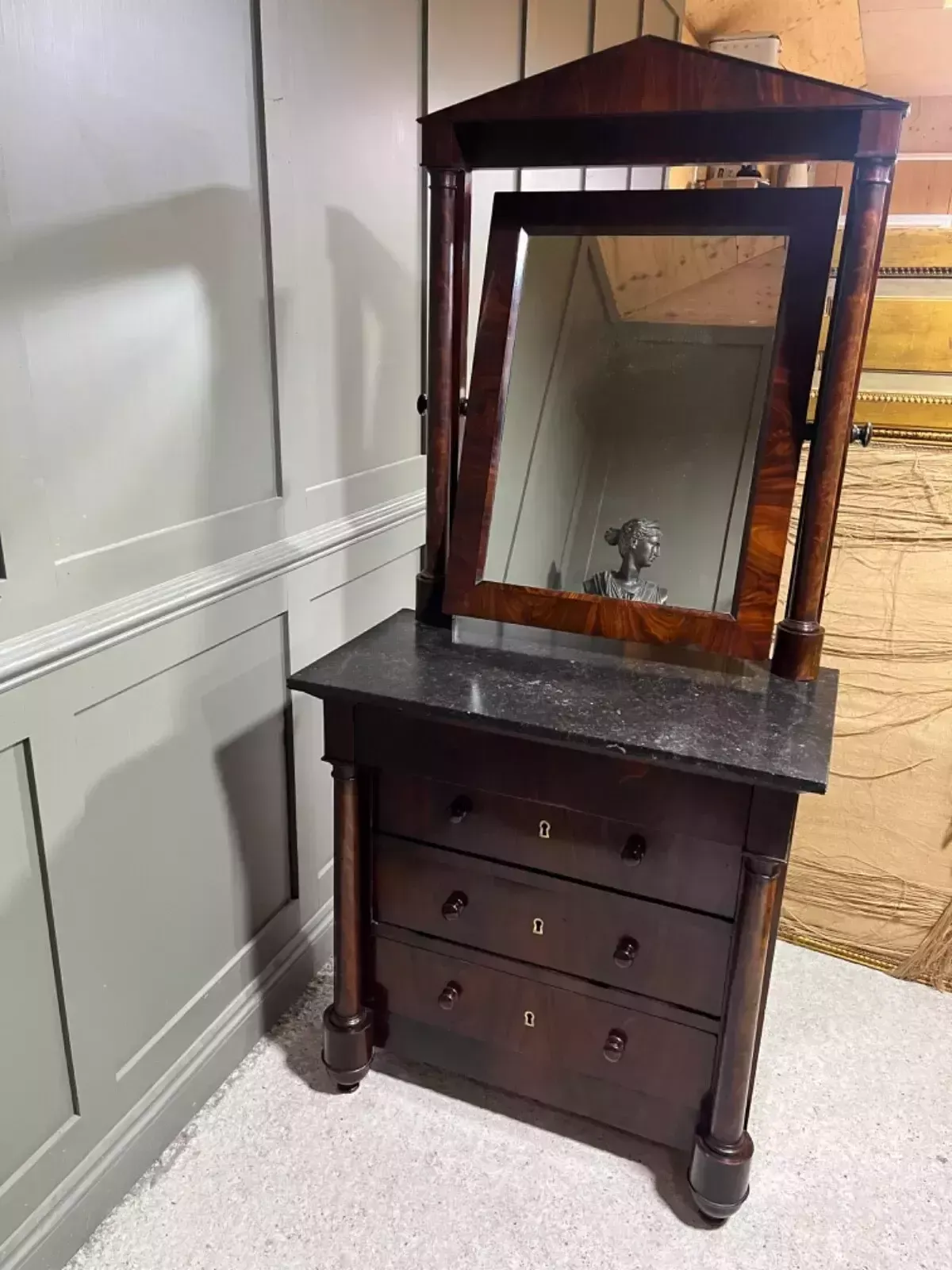 Antique French Dressing Table/Dressing Chest Empire Period Early 1800’s photo Furniture