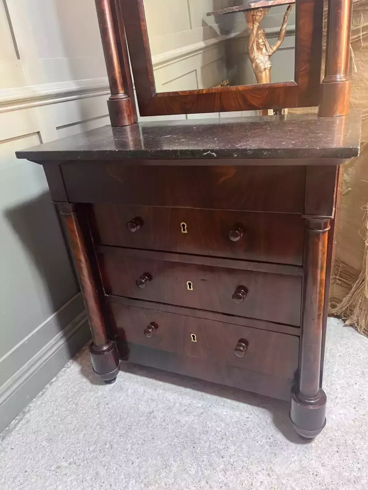 625.0 Antique French Dressing Table/Dressing Chest Empire Period Early 1800’s photo