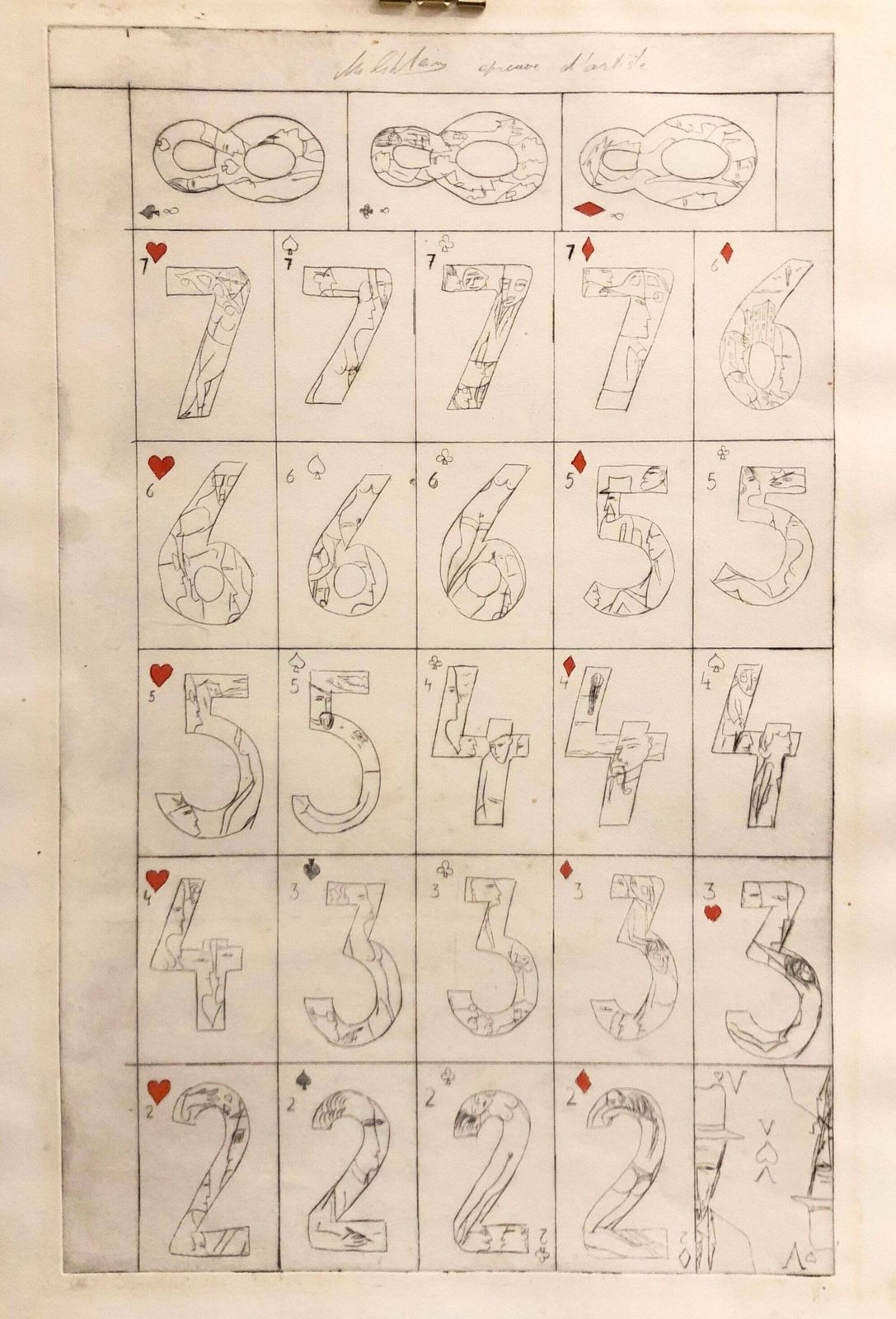 Zwy Milshtein (1934 2020) Original Lithograph With Abstract Figurative Card Game Illustrations photo for sale