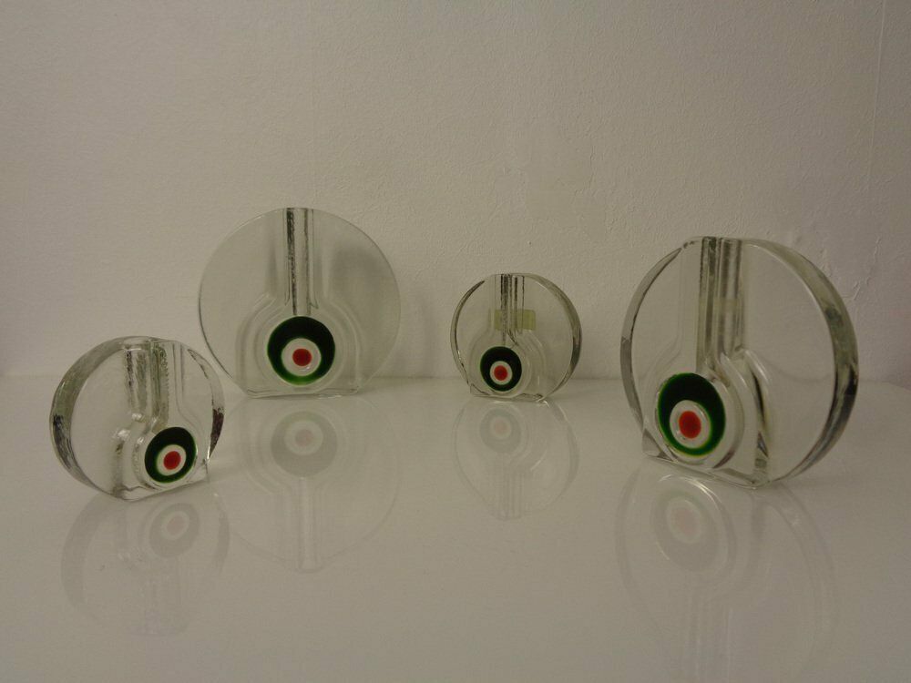 Pop Art Glass Vases By H. Düsterhaus For Walther, Germany, 1960s, Set Of 4 photo Home Decor