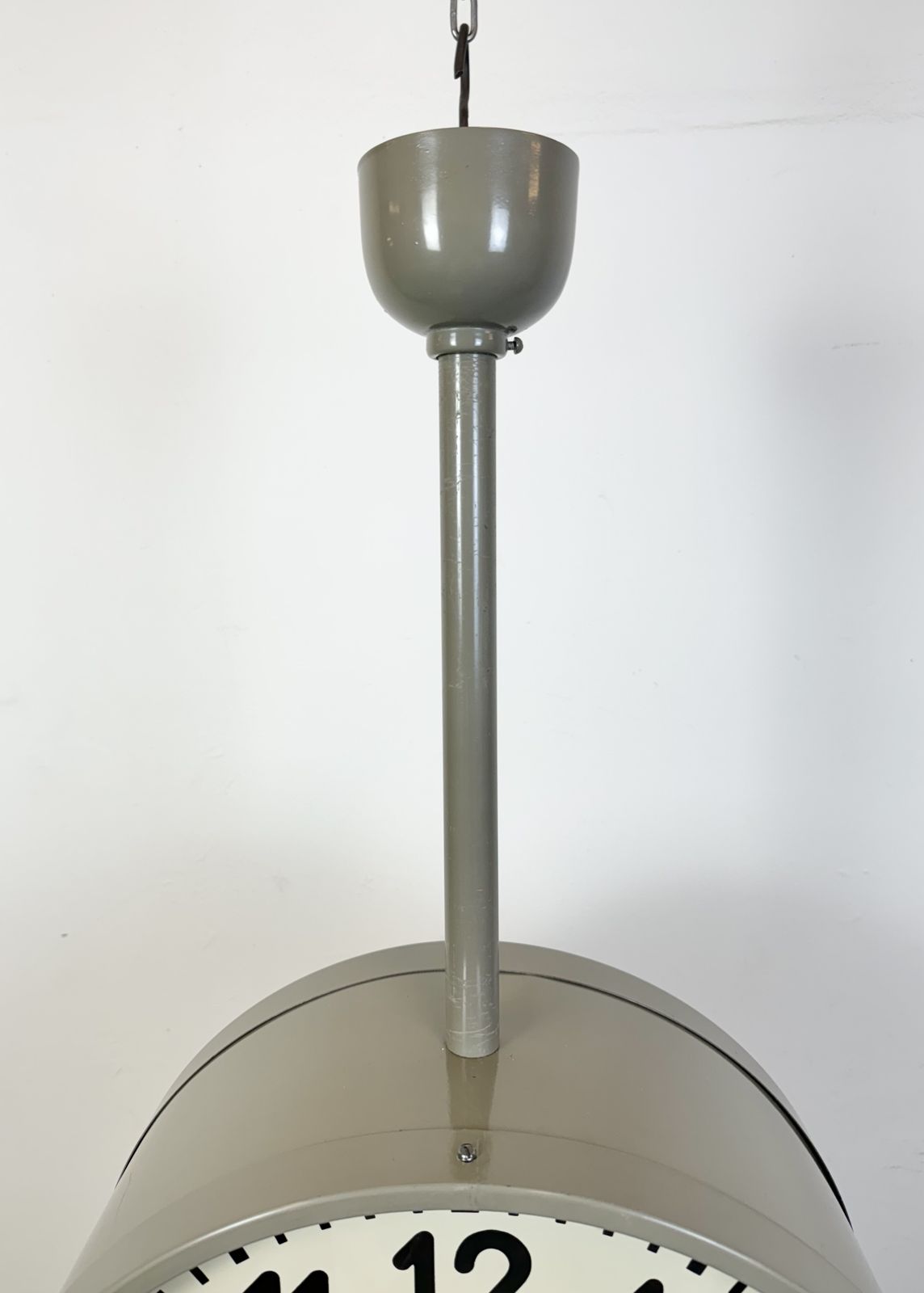 Large Industrial Double Sided Railway Or Factory Clock From Pragotron, 1950s, 4x photo furniture