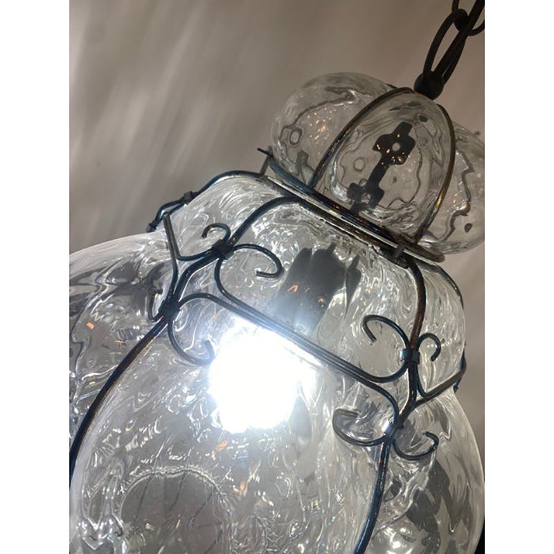 Italian Style Murano Glass Pendant In Transparent photo Lighting