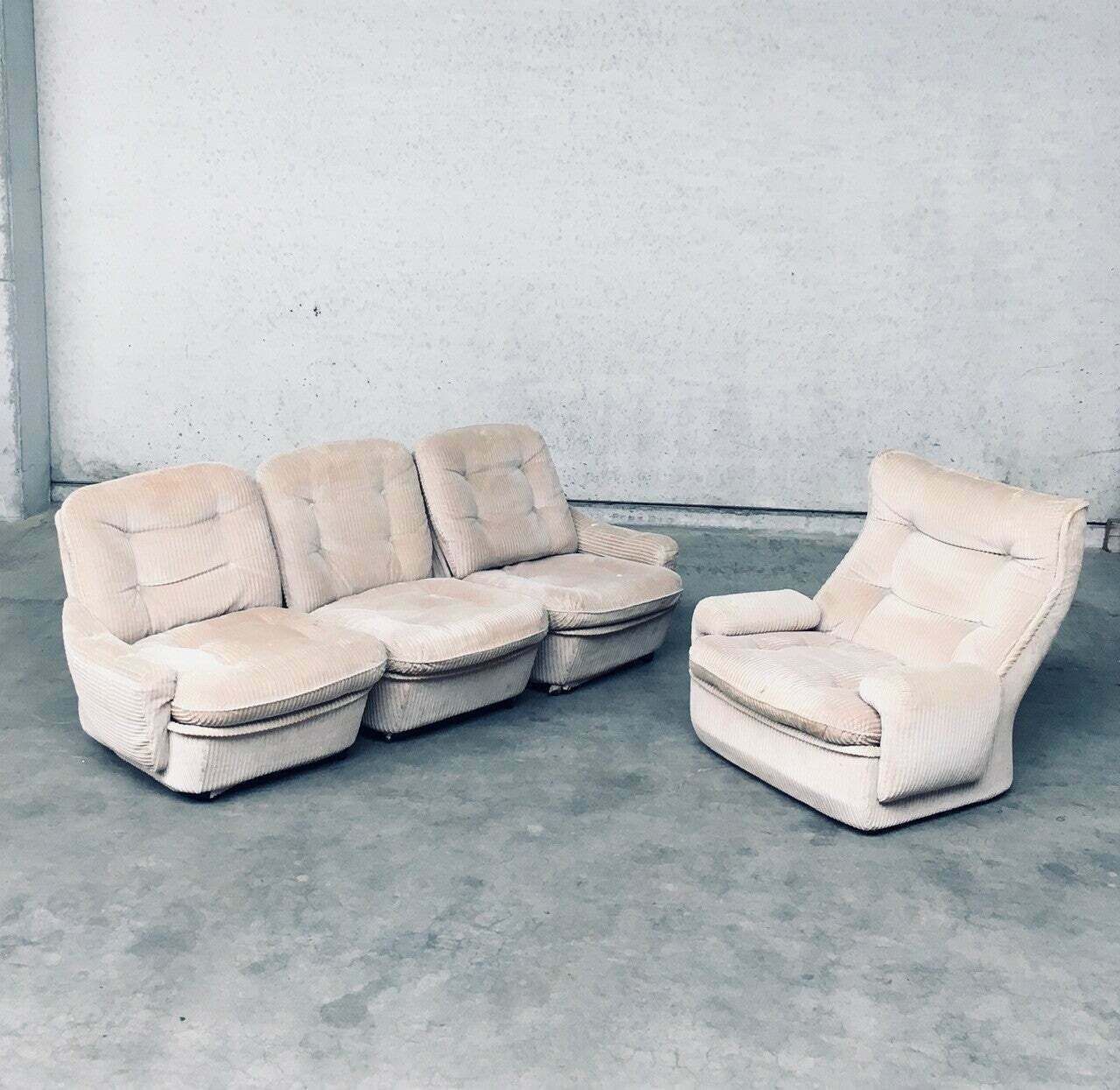 Orchid Modulaire Bank & Fauteuil Van Michel Cadestin Voor Airborne, Frankrijk, Jaren 1970 photo furniture