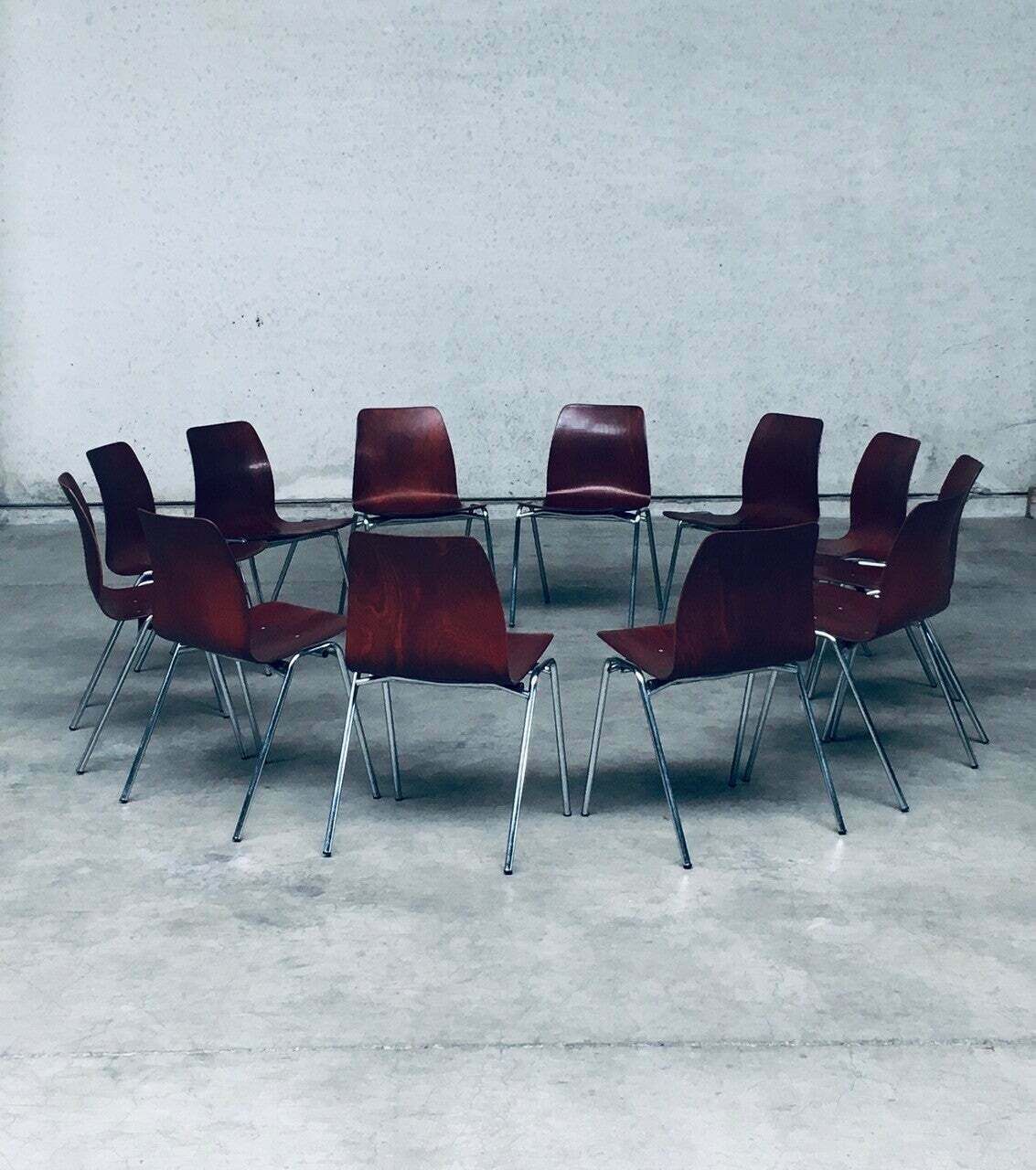 photo vintage Mid Century Design Stapelstoelen Van Elmar Flötotto Voor Pagholz, Jaren 1960, Duitsland