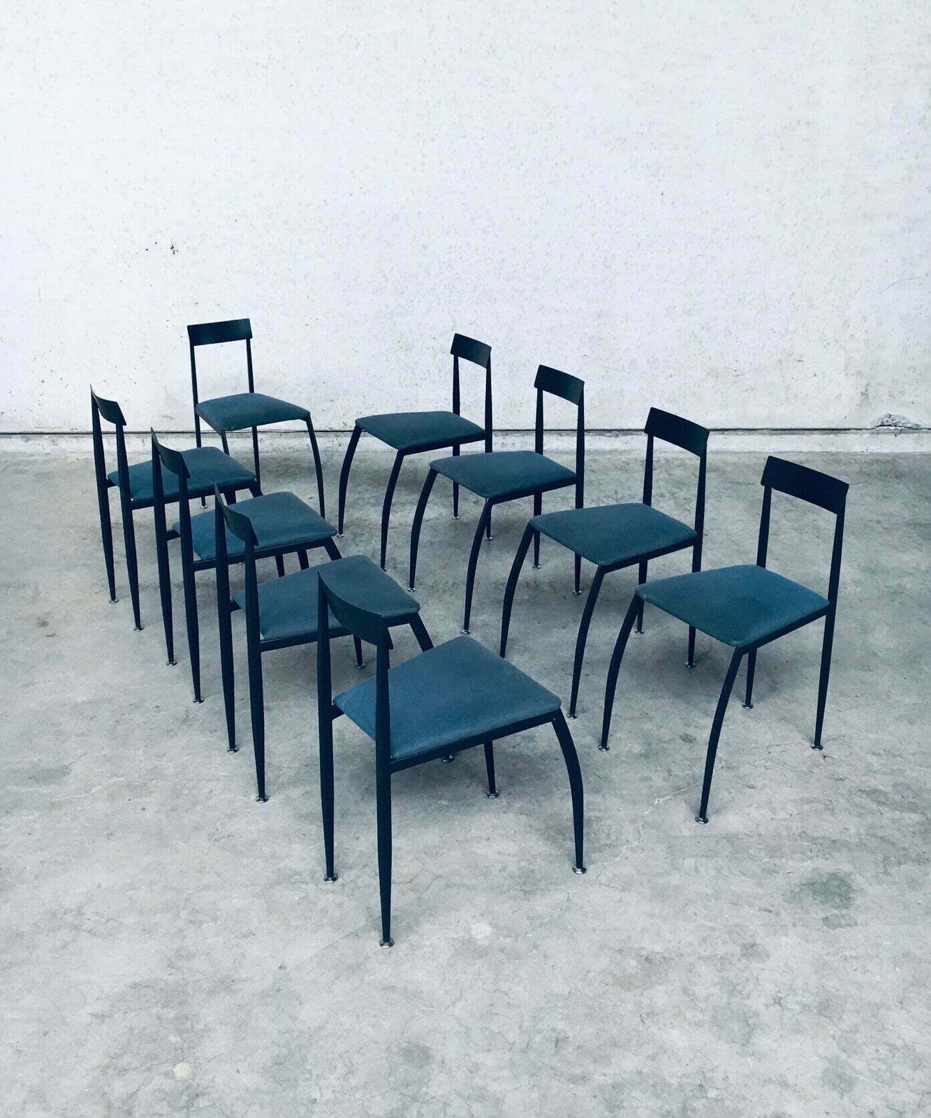 Postmodern Design "Lolly" Dining Chair Set By Fly Line, Italy 1980's photo vintage